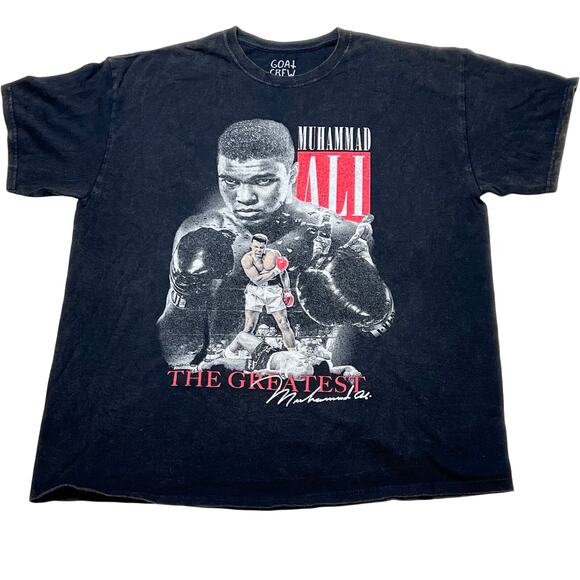 Muhammad Ali Shirt Large The Greatest Goat Crew Double Sided Graphic Boxing New - Picture 1 of 5